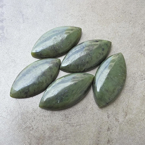 Jade Néphrite Vert Naturel, Cabochon Marquise à Dos Plat, Calibré AAA+, Pierre Précieuse Certifiée par un Certificat Tierce Partie pour la Fabrication de Bijoux - Product Image 6