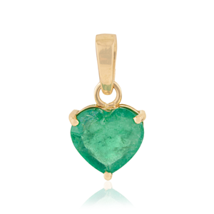Good Quality Best Price Minimal Natural <b>Emerald</b> Heart Shape <b>Pendant</b> Latest Design 14K Solid Yellow Gold May Birthstone Jewelry - Product Image 1