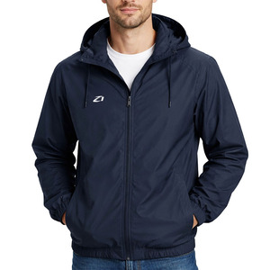 <b>Lightweight</b> Quick Dry Navy Windbreaker Men's <b>Jackets</b> Zip up Breathable Long Sleeve Sportswear Outdoor Fitness Running Hiking OEM - Product Image 3