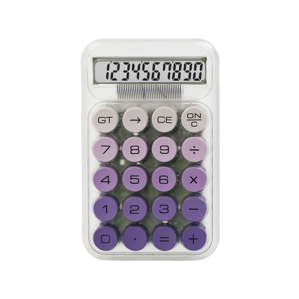 Mini 10-digit Electronic Calculator Fashionable Cute Abs Stationery For Office Powered By Battery Advanced Gradient Colors