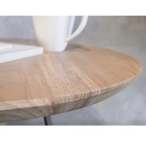 Mesa Auxiliar Redonda con Tapa de Madera y Patas de Metal, Estilo Industrial, Mesa de Noche, Mueble Minimalista para Sala de Estar - Product Image 2
