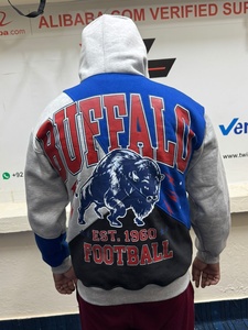 Sudadera con Capucha de Fútbol Americano Buffalo para Hombre, Estampado Serigrafiado, Algodón, Bloques de Color, Tejido de Punto, Corte Regular, Estilo Casual Urbano de Invierno - Product Image 5