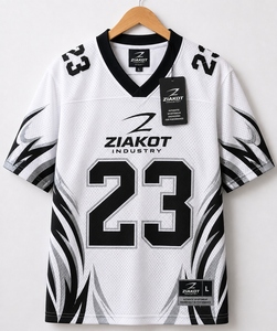Venta al por Mayor Directa de ZIAKOT INDUSTRY, Jersey de Fútbol Americano Personalizado Blanco con Detalles en Naranja Texas, Auténtico - Product Image 5