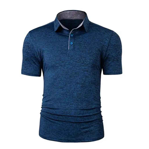 Men's Short Sleeve Knitted <b>Polo</b> <b>Shirt</b> Solid <b>Blue</b> Color Breathable Casual Design - Product Image 1