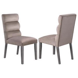 Highmore Set of 2 Ash Velvet <b>Upholstered</b> Dining Side <b>Chairs</b> - Product Image 2