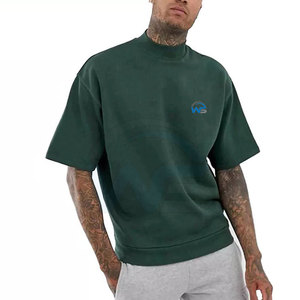 Camiseta de Punto Sólido con Cuello Alto para Hombre, Manga Corta, Corte Regular, Secado Rápido, Ecológica y Transpirable - Product Image 6