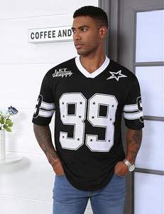 Camisetas extragrandes para hombres y mujeres, camisetas gráficas Y2k, camisetas de jersey con cuello en V, ropa de moda de verano de manga corta - Product Image 2