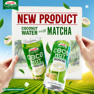 Échantillon Gratuit d'Eau de Coco avec Arôme de Thé Vert Matcha Pur, Latte Matcha en Gros au Meilleur Prix, Canette 250ML NAWON au Vietnam, OEM ISO - Product Image 3