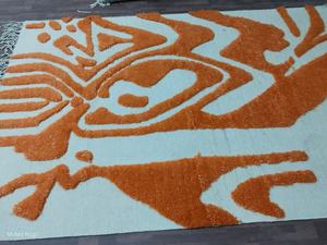 Fabricante de Alfombras de Lana Marroquí Anudadas a Mano, Proveedor de Alfombras Tribales Abstractas Naranjas, Alfombra de Calidad de Exportación con Tamaño Personalizado - Product Image 5