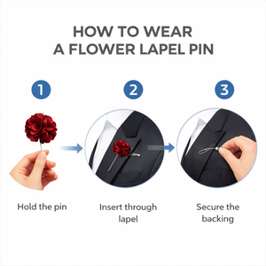 Pin de Solapa con Diseño Floral Premium para Hombre |   Broche de Metal Esmaltado Duradero Sin Níquel |   Flor de solapa para traje de novio de boda - Product Image 5