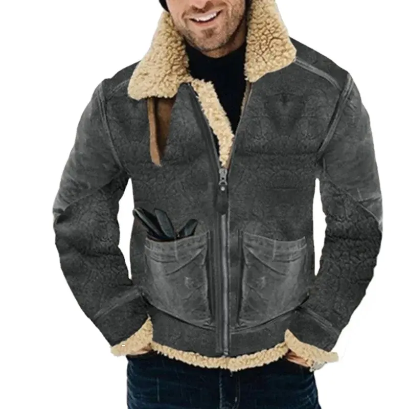 2023 sonbahar kış erkek yeni moda ve rahat yönlü çevirme yaka ceket erkek ceket