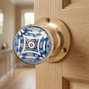 Modern Ceramic <b>Glass</b> <b>Door</b> <b>Knob</b> Blue White Pattern Cabinet Handle Durable Eco-Friendly Finish for Kitchen Home Office Wardrobe - Product Image 5