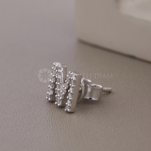 Boucles d'oreilles tendance en or blanc avec diamants de laboratoire taille ronde pour mariage et fiançailles pour femme - Product Image 5