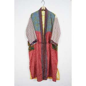 Robe longue kimono indienne 100 % soie, col en V, fermeture à cordon, pour femme, tenue de nuit, demoiselle d'honneur, maternité, style bohème, romantique - Product Image 6