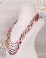 Collier de perles facettées en tourmaline naturelle et perles de culture