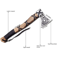 Hache Viking Professionnelle à Lame en Acier Carbone, Manche en Bois, Étui en Cuir Marron, pour la Survie, Vente Chaude, OEM