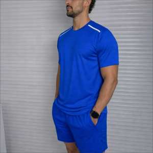 Conjunto Deportivo de 2 Piezas para Hombre, Camiseta y Pantalones Cortos Miller de Secado Rápido, Transpirables y Elásticos, para Correr, Gimnasio, Entrenamiento, Fitness, Verano, 100% - Product Image 1