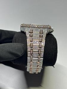 New Moissanite Rose Gold Round Cut Diamond Watch for Unisex Wedding and Party wear Watch <b>Smart</b> Stick Dial for Export Sale - Product Image 3