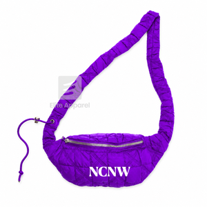 Sac banane personnalisé NCNW Sorority violet et blanc, style décontracté, logo brodé et fermeture éclair, pour femme, vêtements grecs - Product Image 2