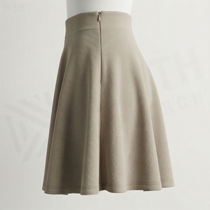 Women High Waist A-Line Mini <b>Skirt</b> Solid Color Pleated Comfortable Woven Polyester <b>Skirt</b> All Seasons Wear - Product Image 3