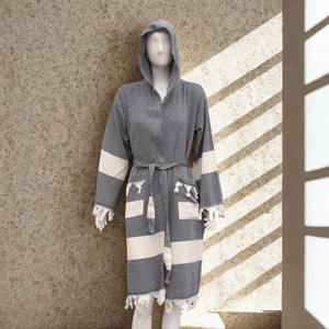 Peignoir turc de designer avec poche et ceinture, lavable, unisexe, style hammam, serviette pour le bord de la piscine - Product Image 3