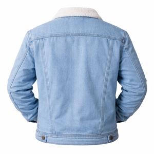 Chaqueta Vaquera Personalizada para Hombre, Forrada con Sherpa, Súper Cálida y Cómoda, Estilo Casual, Chaquetas de Otoño con Logotipo Bordado - Product Image 2