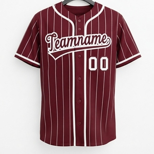 Maillot de baseball personnalisé pour homme, entièrement boutonné, en maille respirante, pour softball, avec nom et numéros d'équipe imprimés - Product Image 3