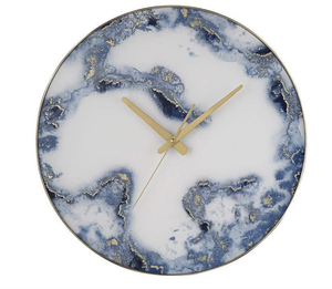Round Marble <b>Wall</b> <b>Clock</b> Abstract Geometric Pattern Analog Quartz <b>Silent</b> Living Room Decor made by Tayyab Hanidcraft - Product Image 5