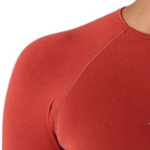 <b>Red</b> Women's Seamless Long Sleeve <b>Crop</b> <b>Top</b> Compression Gym Shirt Fitness Yoga Workout Activewear Stretch Athletic Training Wear Q - Product Image 5