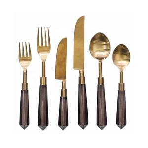 Ensemble de couverts en acier inoxydable de haute qualité, poignée élégante, polissage miroir, style traditionnel, couleur or/jaune, articles de cuisine pour la maison - Product Image 5