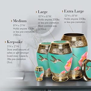 Antique Brass <b>Keepsake</b> Funeral Cremation Urn <b>Memorial</b> Ash Container Featuring Decorative Finish And Secure Top Design - Product Image 5