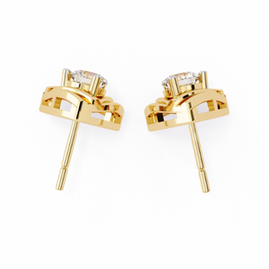 Boucles d'oreilles Ajretail en diamant naturel Trillium doré de 0,64 ct - Couleur HI, clarté VS-SI - Product Image 4