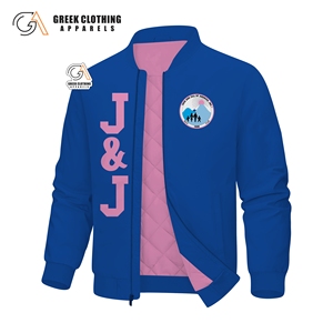 Greek Jack Jill America Sorority Clothing Ready Ship African Themed 100% Polyester Embroidered Zip Satin <b>Lightweight</b> <b>Jacket</b> - Product Image 1