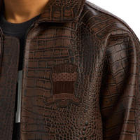 Nouvelle veste en cuir Avirex marron effet croco pour homme, respirante, style bomber, style streetwear, veste en cuir Avirex haut de gamme
