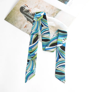 Pañuelo pequeño con estampado floral de 16 colores para mujer, cinta estrecha para la cabeza, pañuelo para el cuello, banda para asa de bolso, accesorios para el cabello - Product Image 3