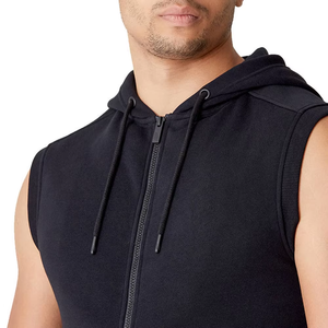 Oem Wholesale Price Men Autumn Solid <b>Workout</b> Sleeveless <b>Hoodies</b> for Gym Fitness-Spandex Cotton Slim Fit Anti-shrink Eco-Friendly - Product Image 2