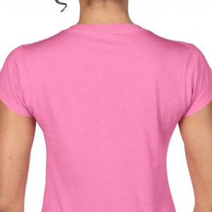 Camiseta Unisex de Cuello en V, Manga Corta, Color Rosa Sólido, Corte Regular, Estilo Casual Deportivo, 100% Algodón, Tejido Jersey Transpirable, para Invierno - Product Image 3