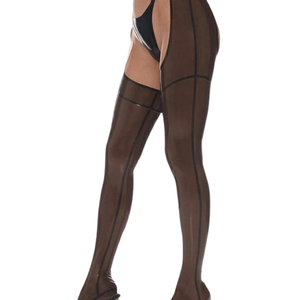 Pantimedias Opacas Negras Sólidas para Mujer, Largura Completa, Sin Costuras, Elásticas, Estilo Sexy, Uso Diario - Product Image 2