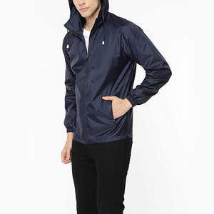 OEM Custom Outdoor Windbreaker Hooded <b>Jacket</b> Men's Solid Color Windproof Front <b>Zip</b>-<b>Up</b> Outdoor Camping Nylon Windbreaker <b>Jacket</b> - Product Image 2