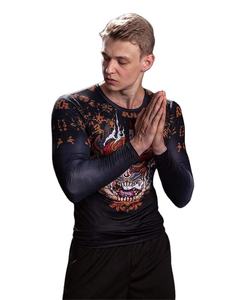 Rashguard MMA à manches longues personnalisé de qualité supérieure pour hommes, vêtement de compression élégant pour l'entraînement en salle de sport en hiver - FTI-RG-004 - Product Image 3