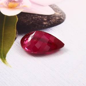 Rubis naturel du Mozambique, rouge sang, pierre précieuse en vrac, taille poire, rubis rouge vif pour la fabrication de bijoux et de bagues - Product Image 4
