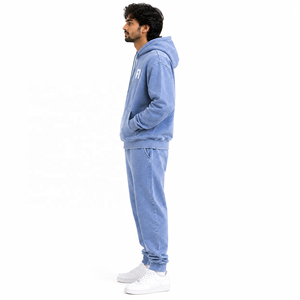 Men's Fashion Solid Color Hoodies Acid Wash <b>Tracksuit</b> 100% Cotton Fleece Breathable Sweatshirts Winter/Summer Wear Wholesale ODM - Product Image 4