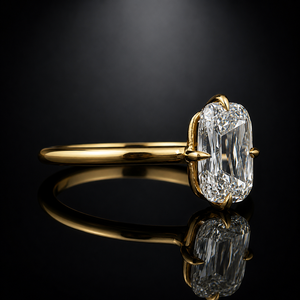 Anillo de Compromiso Solitario con Diamante Cultivado en Laboratorio, Corte Ashoka de 4 Quilates, Oro Amarillo de 14K/18K, Anillo de Boda para Mujer - Product Image 2