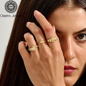 Anillo Minimalista de Oro Amarillo Charm_Jewells, Unisex, para Uso Diario, Diseño Ovalado Simple - Product Image 6