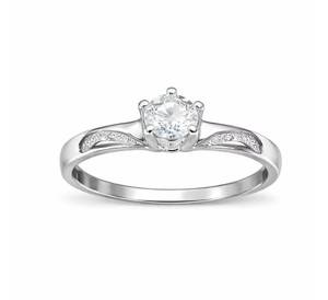 925 Sterling Silver Round Cut <b>CZ</b> Engagement <b>Ring</b> for Women Minimalist White Gold Plated Promise <b>Ring</b> with Cubic Zirconia Luxury - Product Image 2
