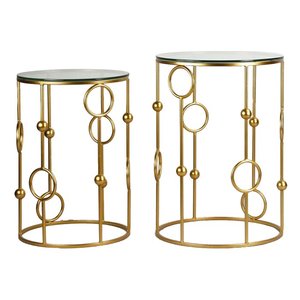Modern Space Efficient Metal Nesting Coffee <b>Tables</b> Set with Extendable Stackable Design for Small Home Furniture Solutions - Product Image 2
