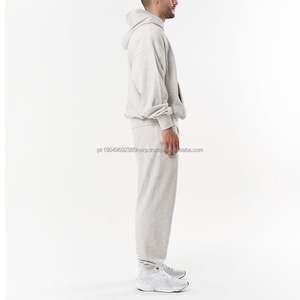 High Quality Custom logo Boxy Fit Tracksuits <b>Light</b> Weight Oversized Cotton 400 450gsm Fleece Men Hoodie and Joggers Sets for men - Product Image 6