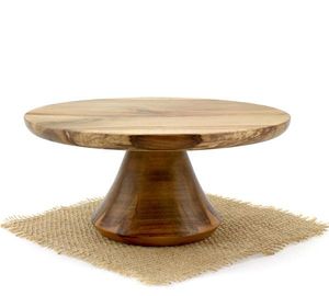Soporte de madera natural para exhibir pasteles con acabado liso para uso en cocina y panadería - Product Image 6