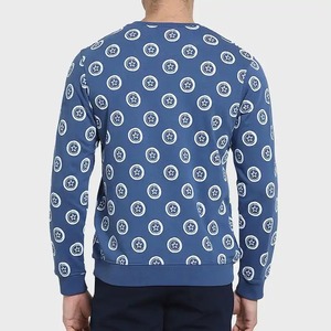 Suéter de Punto con Cuello Redondo Azul Marino para Hombre, Corte Regular, 100% Algodón, Diseño de Puntos Casual, Ropa de Otoño - Product Image 6