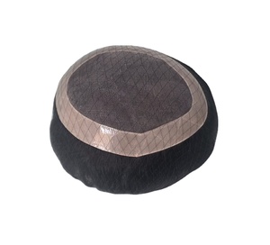 Human Hair Mono Base Toupee Bonnet <b>Wig</b> for <b>Men</b> with Bangladesh Hair Patches and Taz Hair - Product Image 1